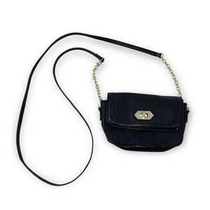 Steve Madden Small Black Shoulder Crossbody Bag Purse White Black Dot Lining